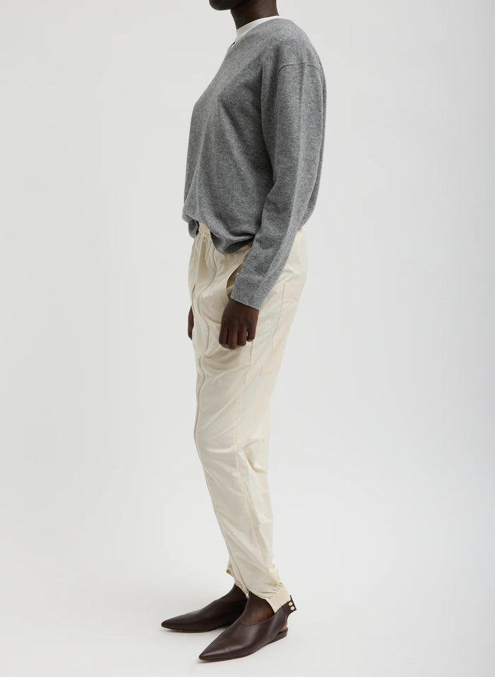 NYLON ZIPPER JOGGER - REGULAR - Ivory