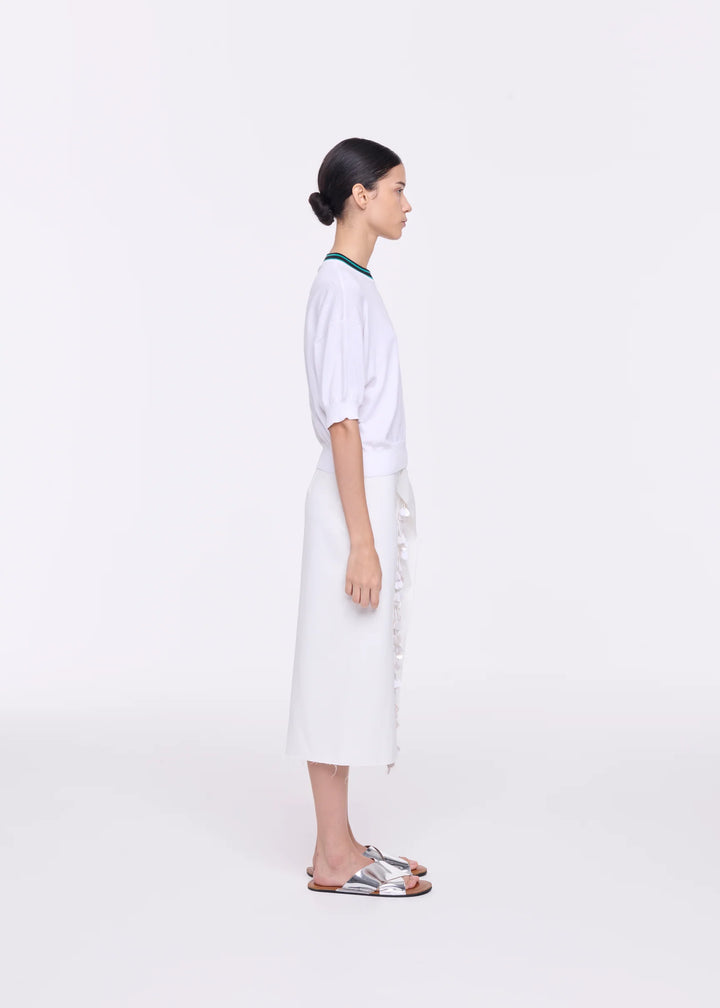 KNITTED COTTON SWEATER - White