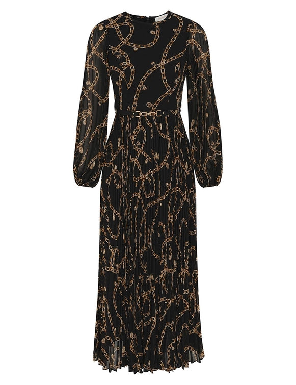 Sunray Long Sleeve Dress - Black Charms