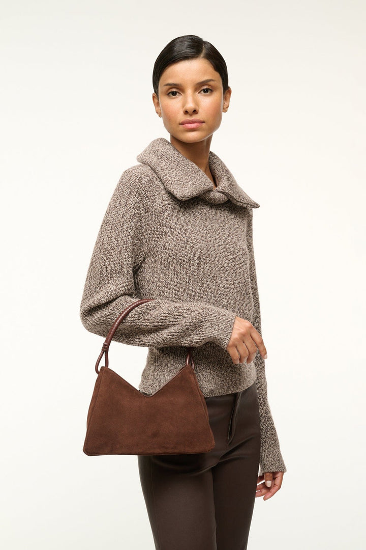VALERIE SHOULDER BAG - MAHOGANY SUEDE
