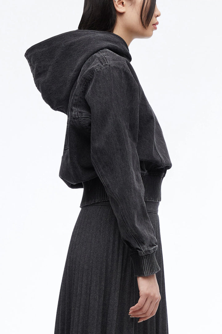Denim Hoodie - Washed Black
