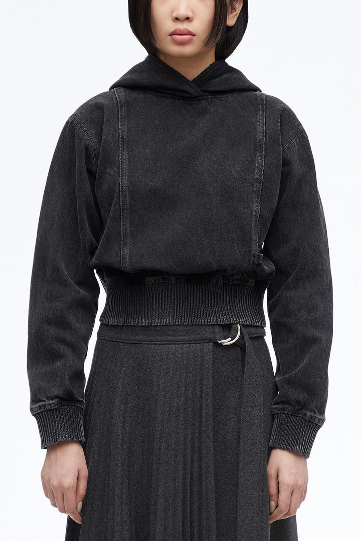 Denim Hoodie - Washed Black
