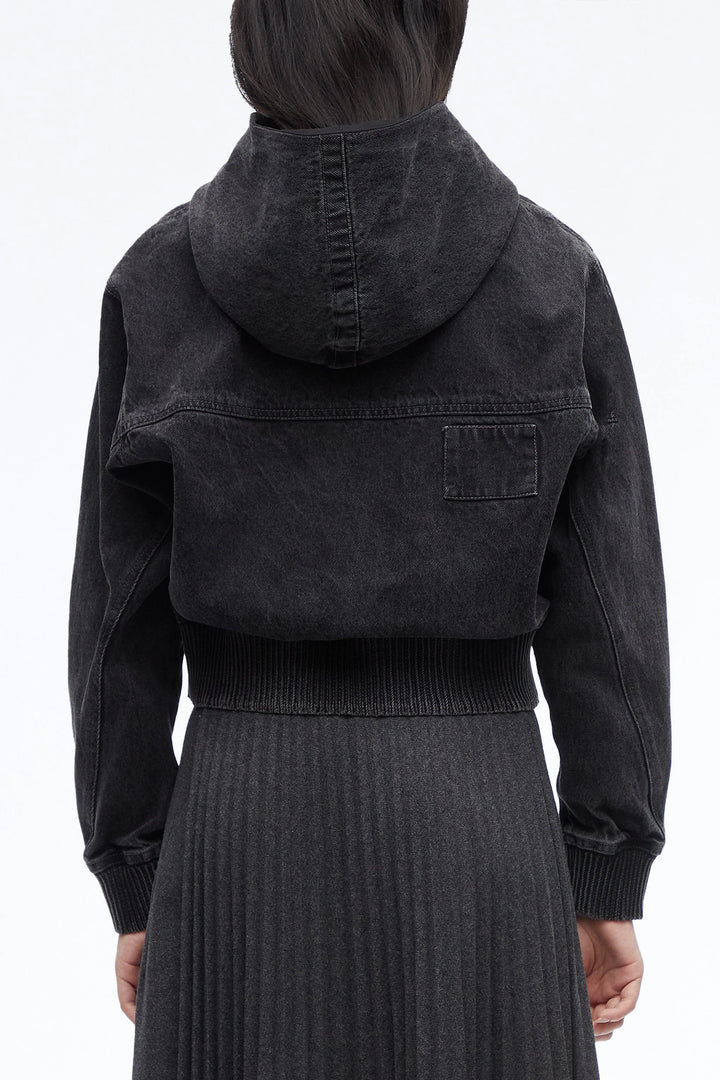 Denim Hoodie - Washed Black