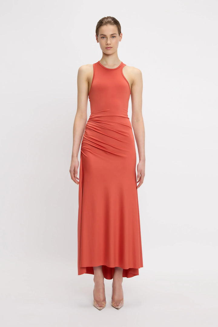 Asymmetric Tank Midi Dress - Paprika