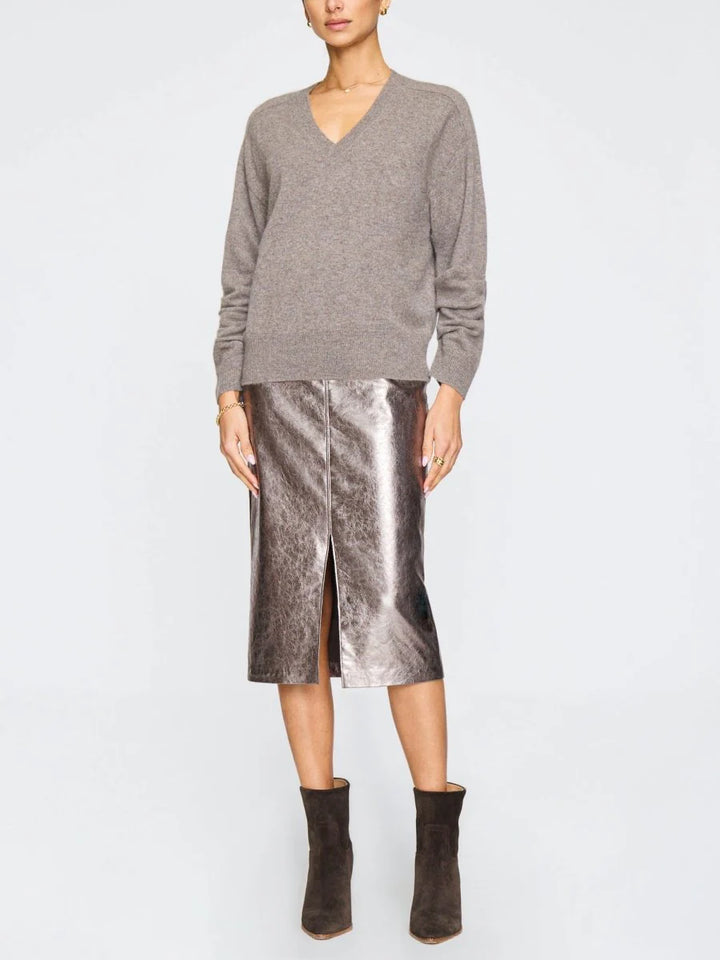 Ennes Ruched Cashmere Sweater - Otter Melange