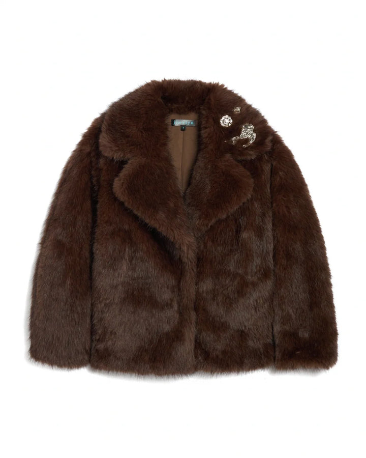 The Kovack Faux Fur Jacket - Chocolate