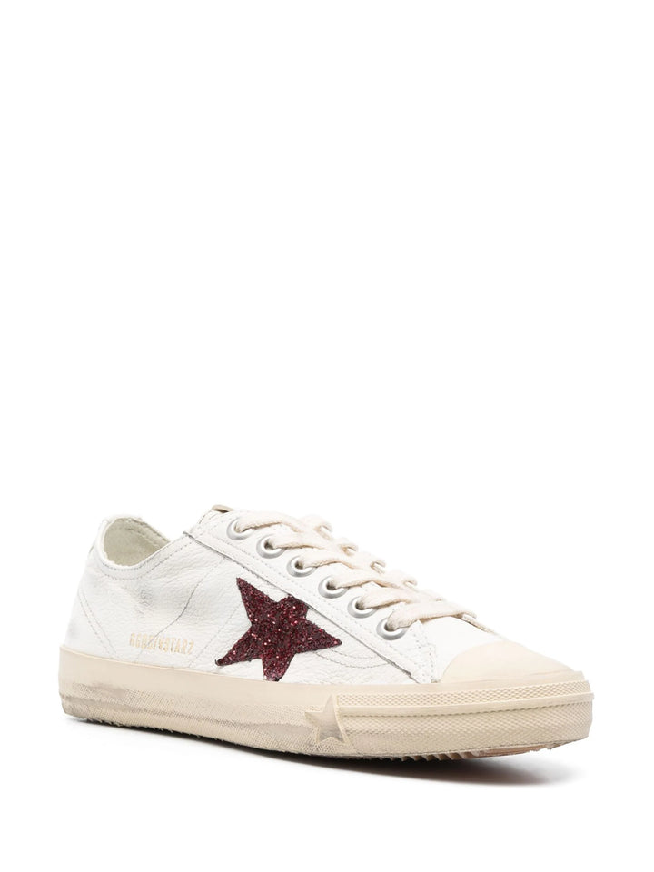 V-Star Leather Sneaker - White/Red Glitter