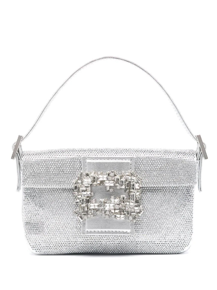 Mini Habibi Small Crystal Bag - Silver
