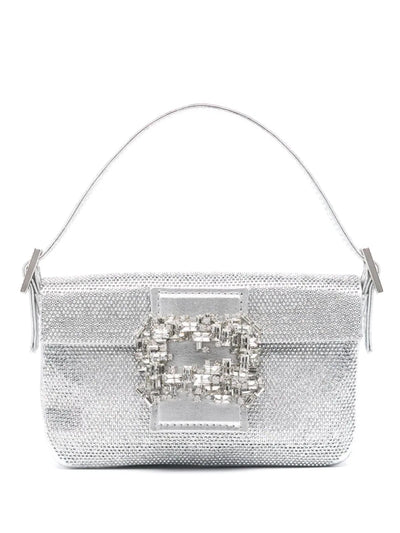 Mini Habibi Small Crystal Bag - Silver