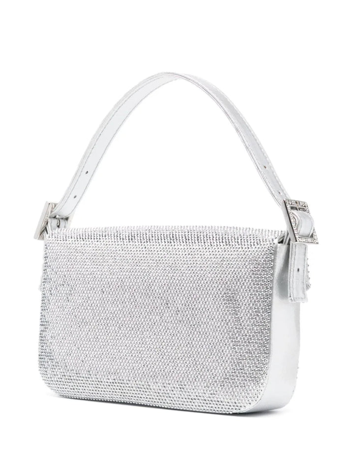 Mini Habibi Small Crystal Bag - Silver