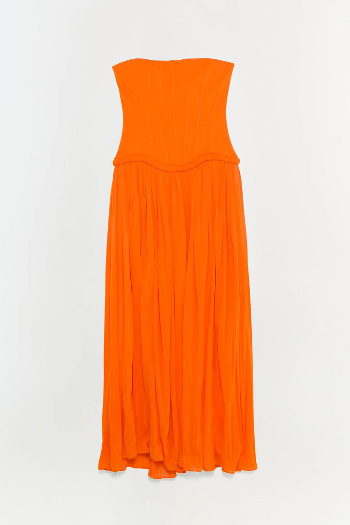 Adalys Strapless Jersey Dress - Tangerine