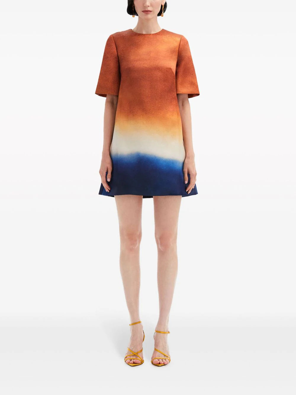 ABSTRACT OMBRÉ SHIFT DRESS - Canyon/Navy