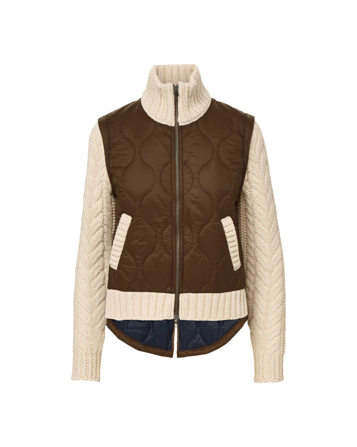 Patra Knit-Sleeve Quilted Jacket - More Colors Available