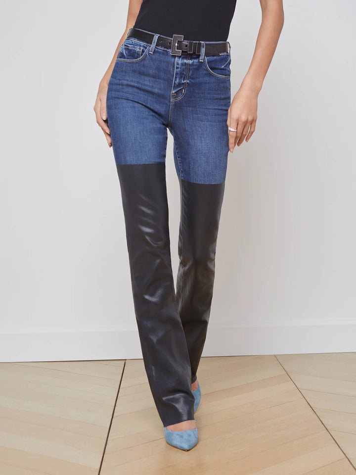 RUTH COATED JEAN - MAGNOLIA/BLACK COATED