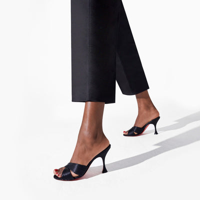 Nicol Is Back Crepe Satin 85mm Sandals - Black