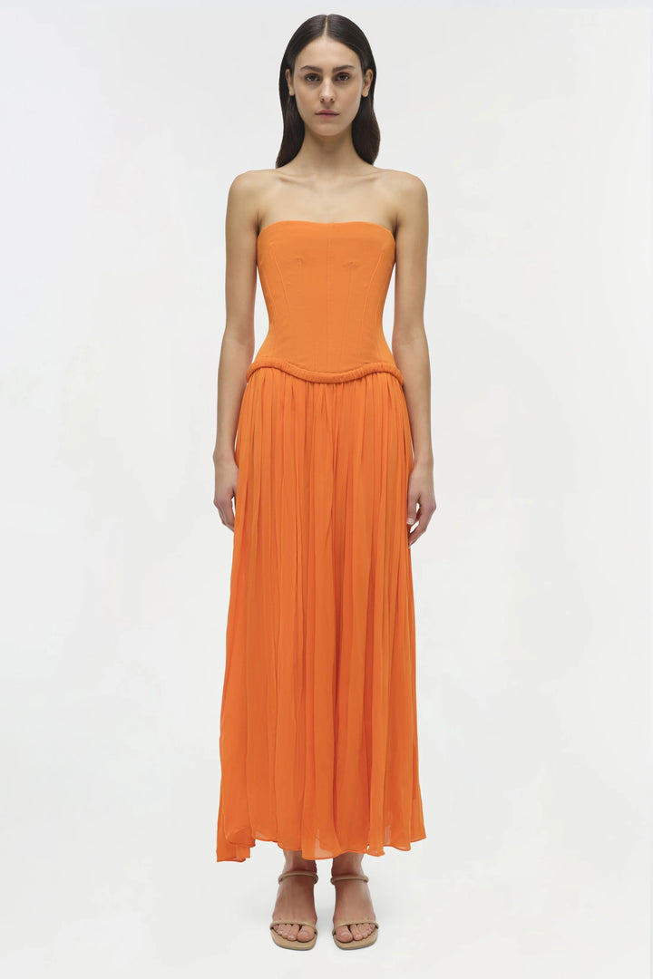 Adalys Strapless Jersey Dress - Tangerine
