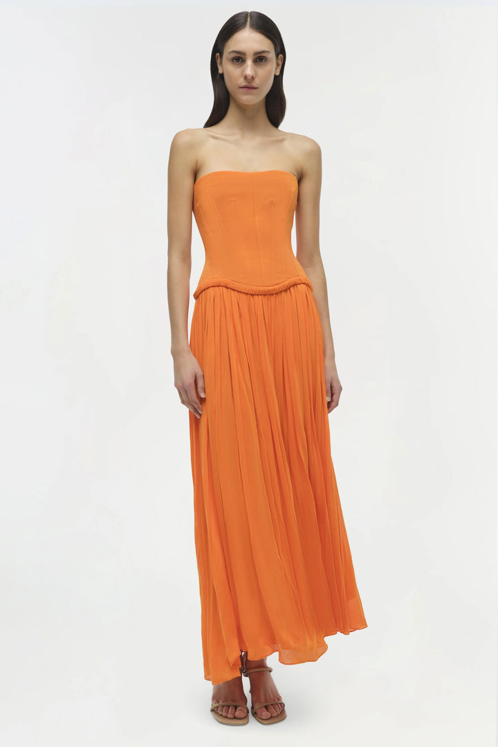 Adalys Strapless Jersey Dress - Tangerine