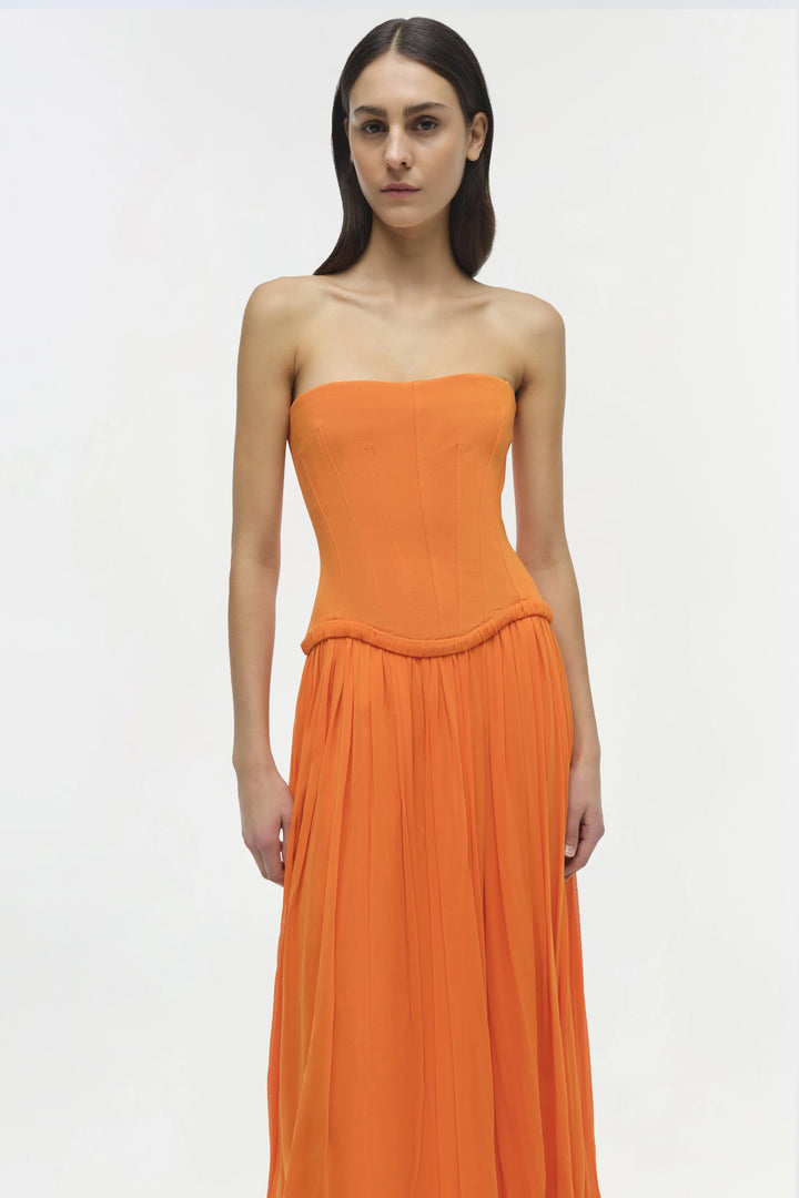 Adalys Strapless Jersey Dress - Tangerine