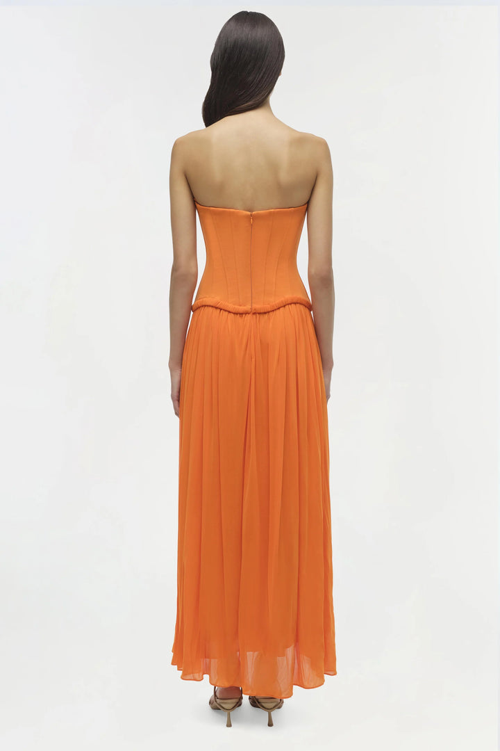 Adalys Strapless Jersey Dress - Tangerine
