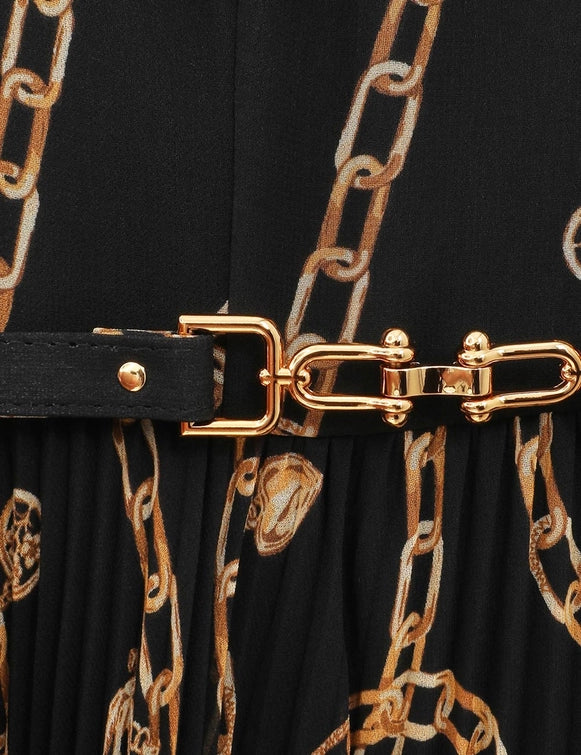 Sunray Long Sleeve Dress - Black Charms