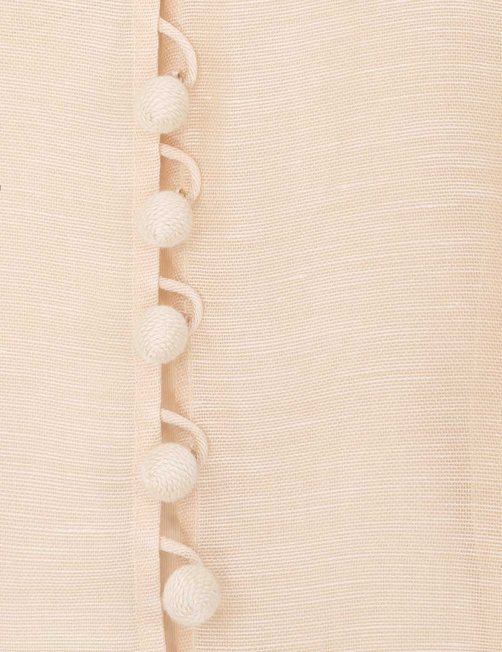 Illustration Buttoned Blouse - Cream