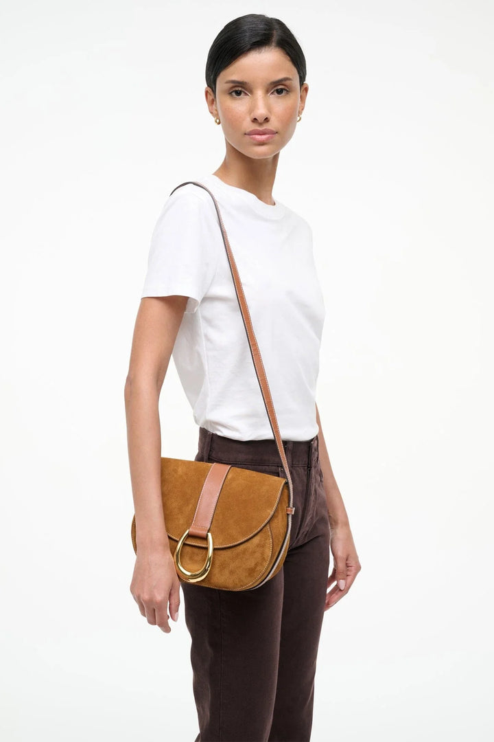 BELLA SADDLE BAG - Tan Suede