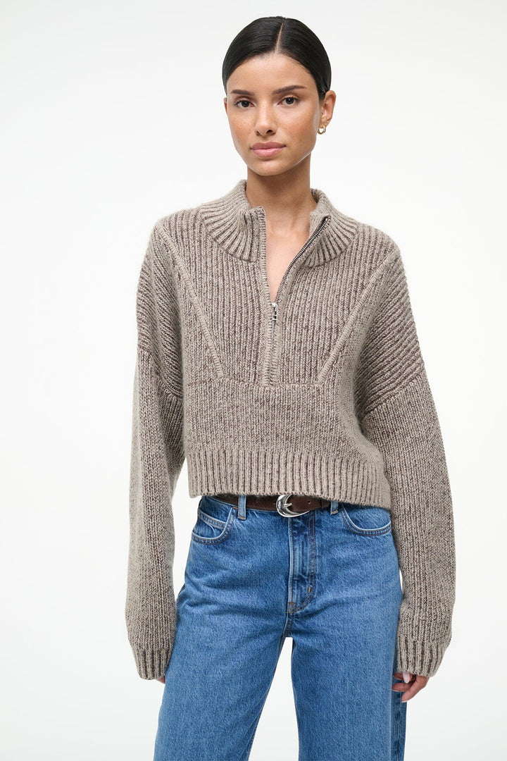 CROPPED HAMPTON SWEATER - Bisque