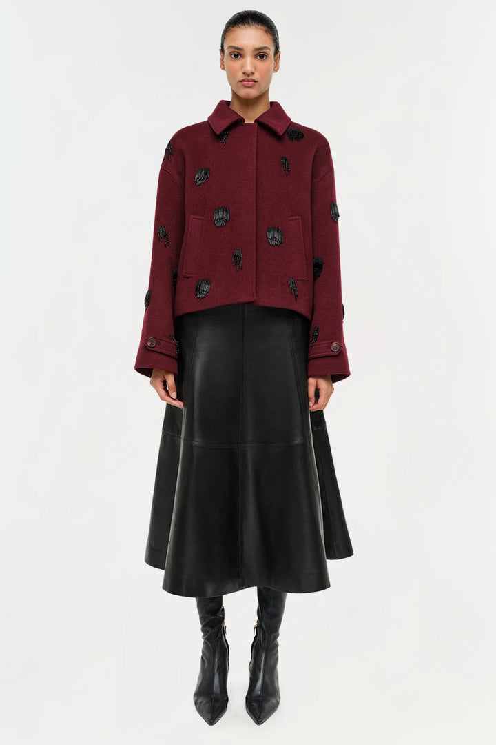 Ryma Leather Midi Skirt - Black