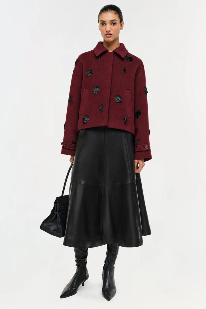 Ryma Leather Midi Skirt - Black