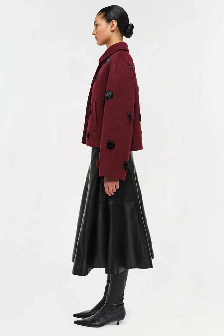 Ryma Leather Midi Skirt - Black