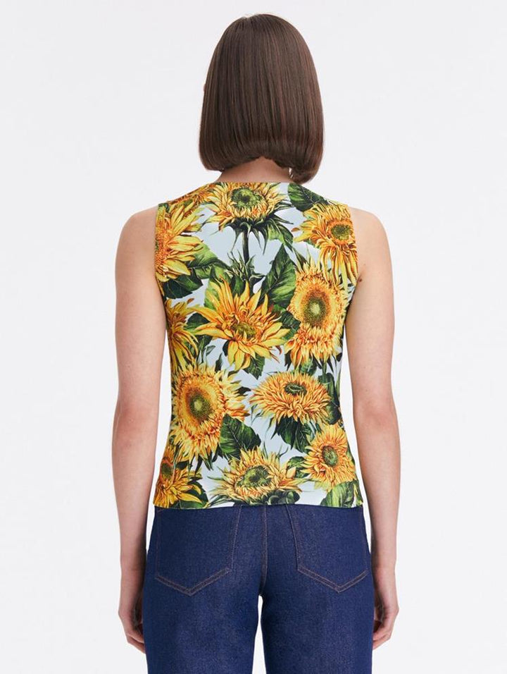 SUNFLOWER PRINTED TANK - Yellow/Soft Blue