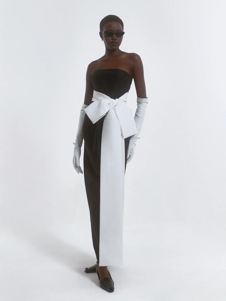 LINA DRESS - Black/White
