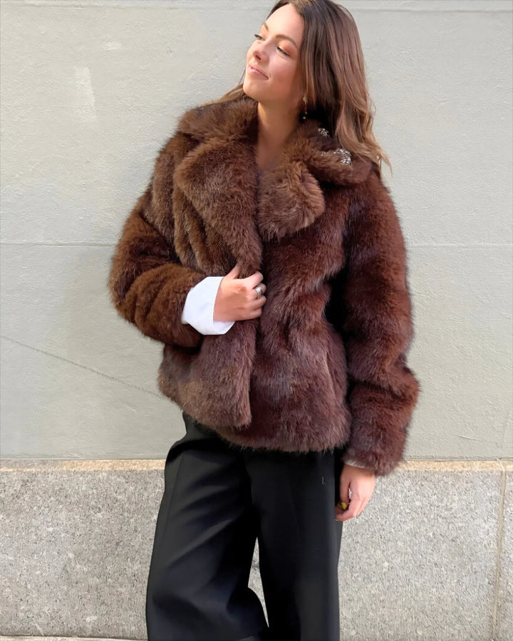 The Kovack Faux Fur Jacket - Chocolate