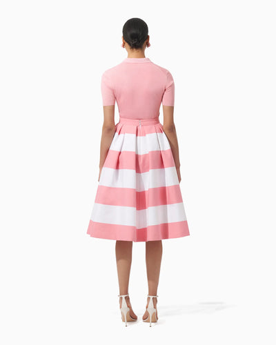 Striped Midi Skirt - Shell Pink Multi