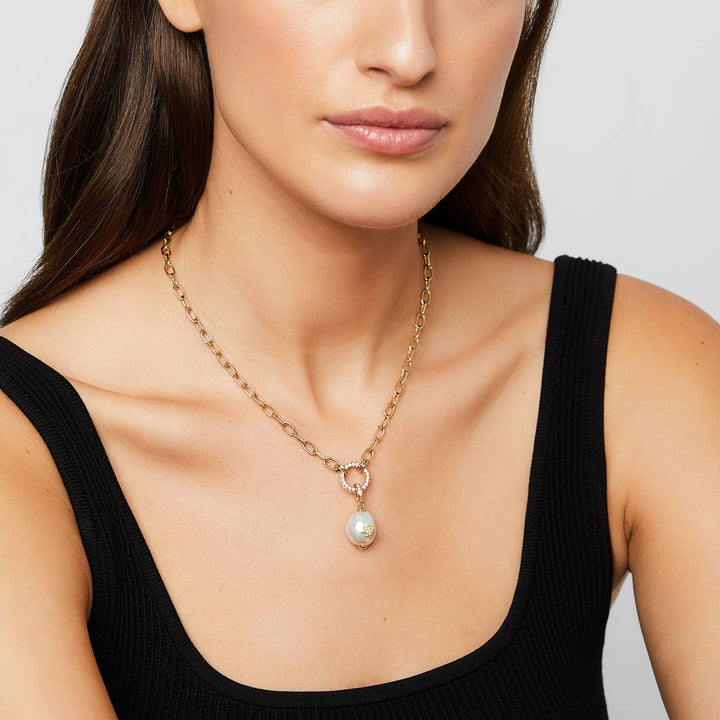 Open Diamond Round Link Necklace