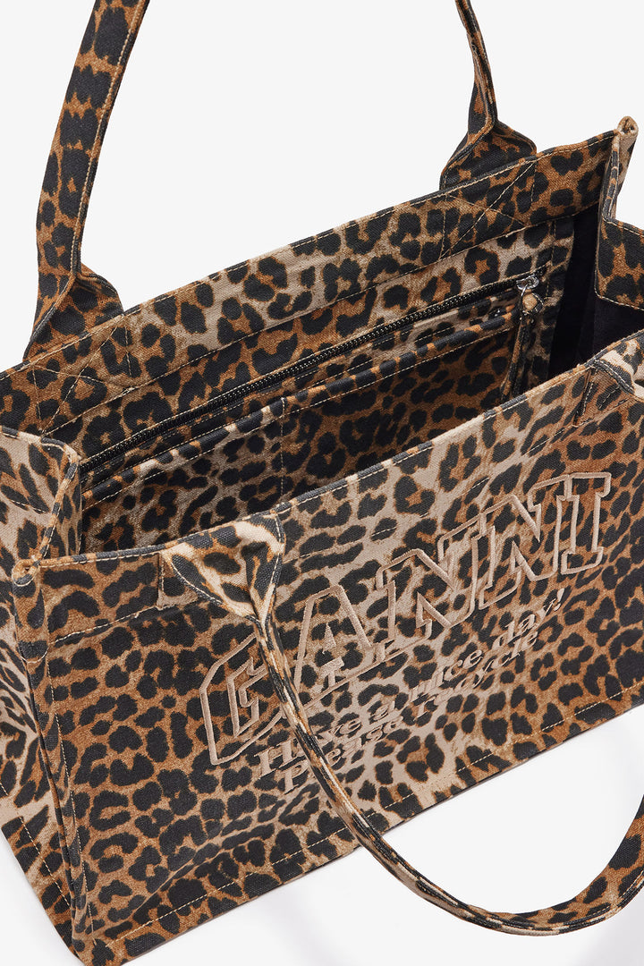 Large Canvas Tote Bag - Leopard