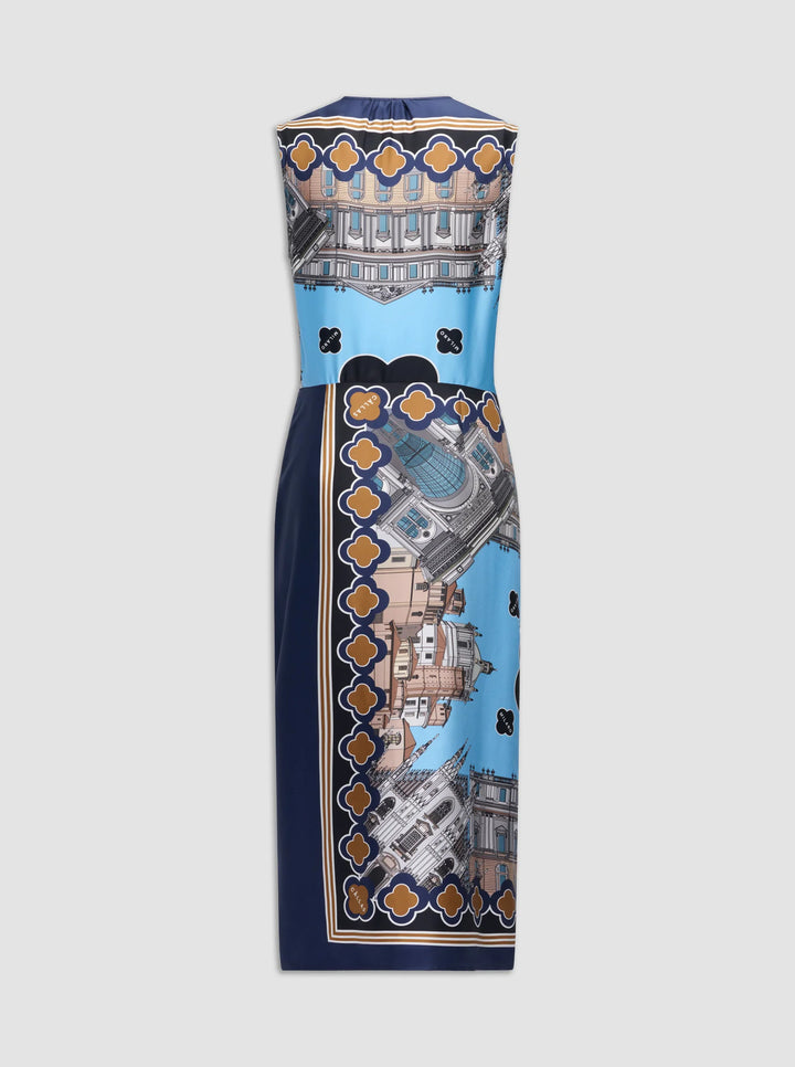 AGNES Wrap Dress - Blue Multi
