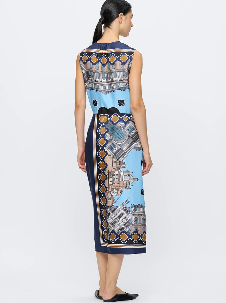 AGNES Wrap Dress - Blue Multi