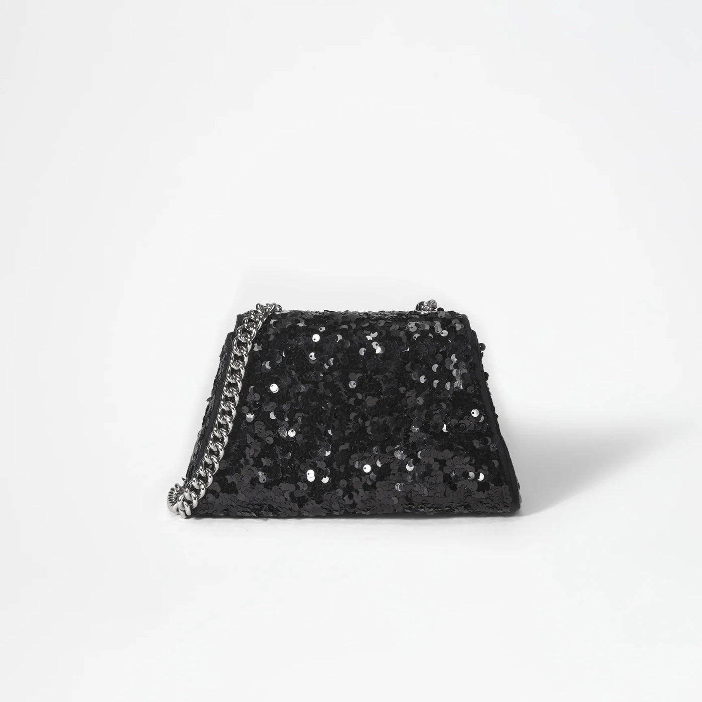 Sequin Bow Mini Shoulder Bag - Black