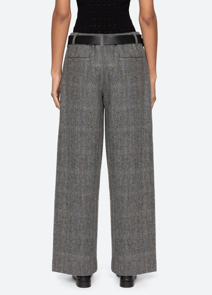 ELENI DENIM COMBO PANT - Grey
