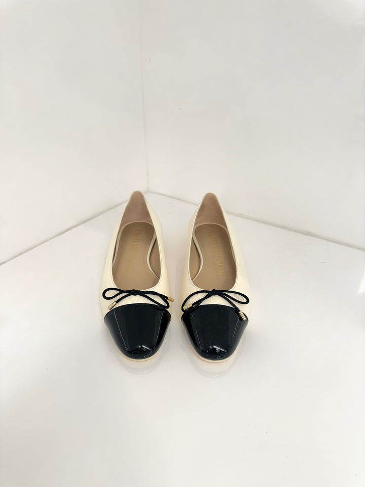 SLEEK BOW FLAT - White/Black