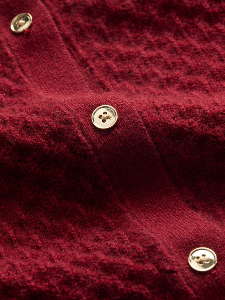 SABINE CASHMERE CARDIGAN - Oxblood