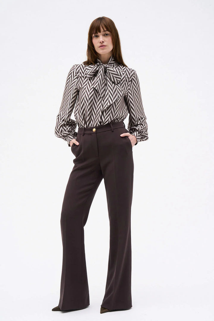 CHEVRON BLOUSE - Rose/Black