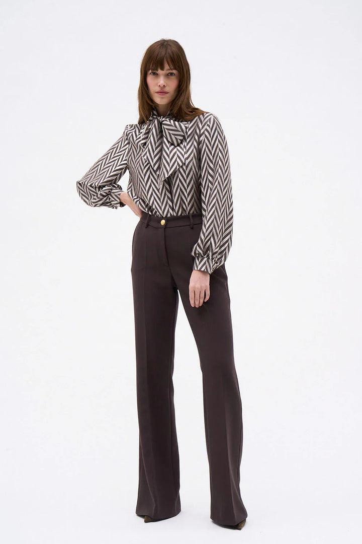 CHEVRON BLOUSE - Rose/Black