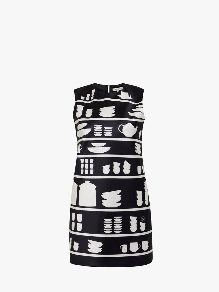MINI SHIFT DRESS - Black/White