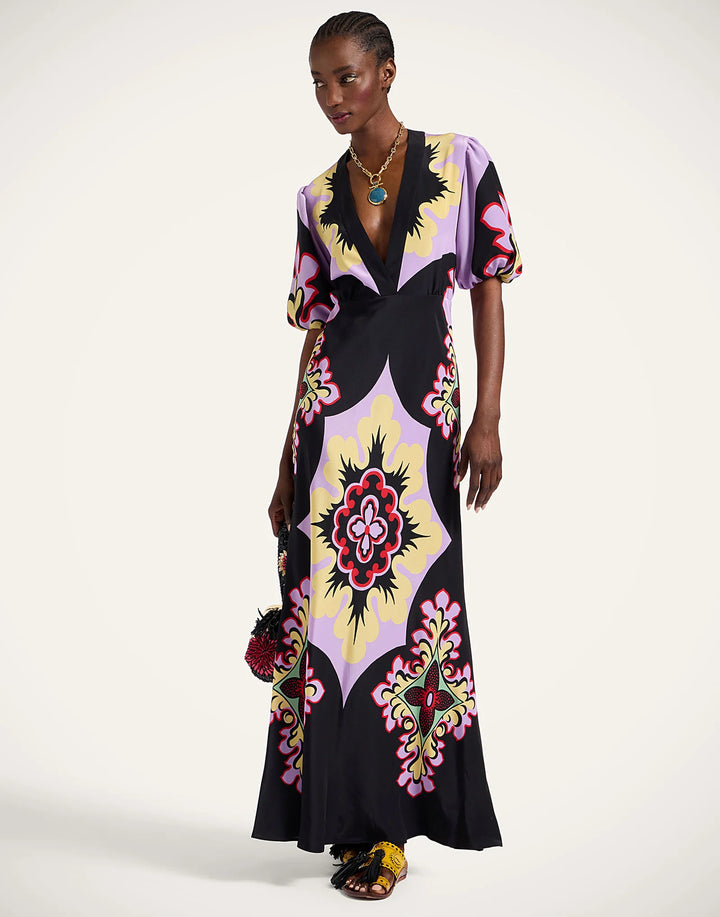 Marlene Dress - Palazzo Placée Lilac in Crepe De Chine