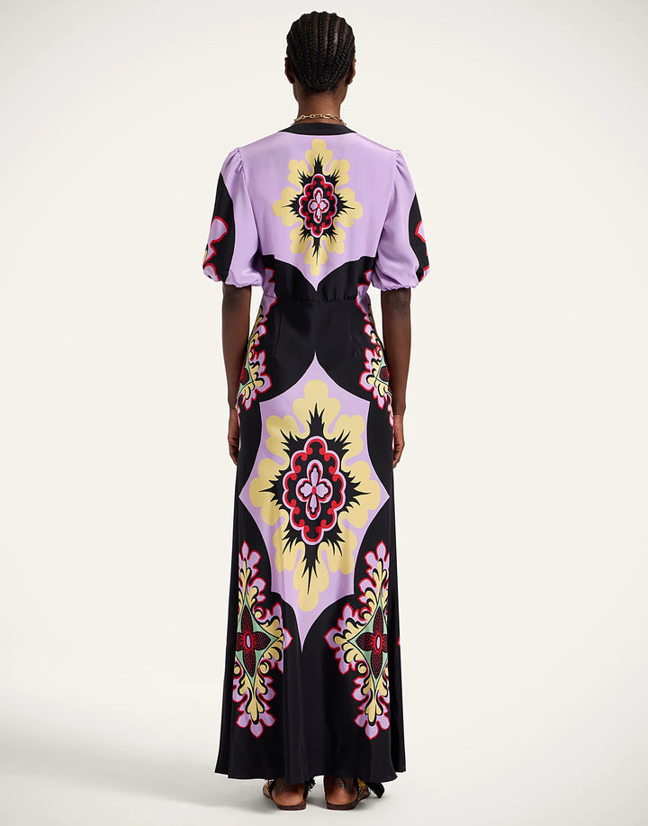 Marlene Dress - Palazzo Placée Lilac in Crepe De Chine