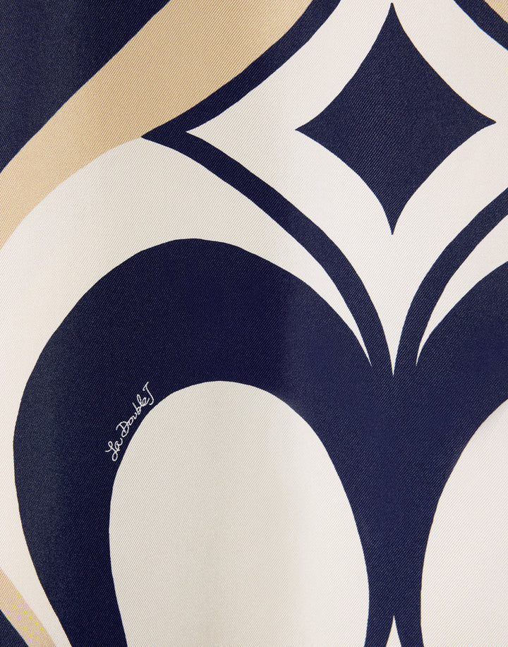 CHEMISE SWING DRESS - Jive Macro White in Silk Twill