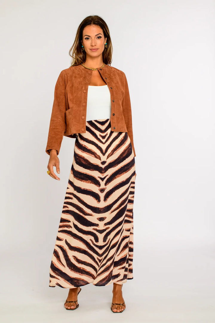 Esme Jacket in Goat Suede - Cognac