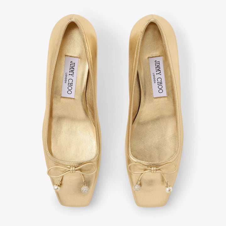 Elme 45mm Nappa Leather Pumps - Gold Metallic